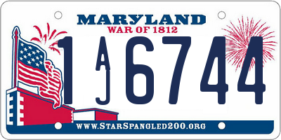 MD license plate 1AJ6744