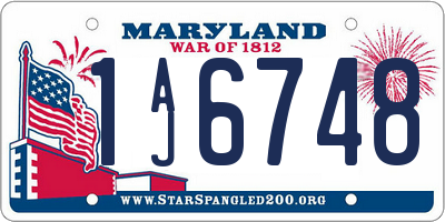 MD license plate 1AJ6748