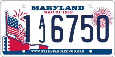 MD license plate 1AJ6750