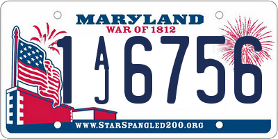MD license plate 1AJ6756