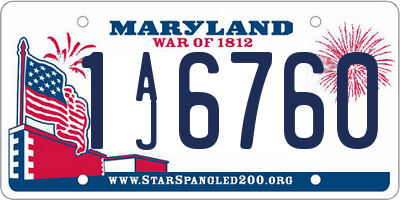 MD license plate 1AJ6760