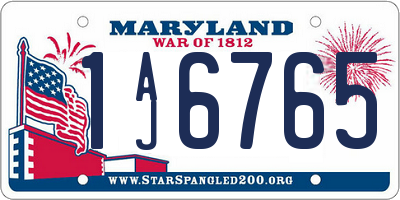 MD license plate 1AJ6765