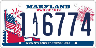 MD license plate 1AJ6774