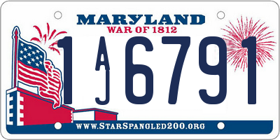MD license plate 1AJ6791