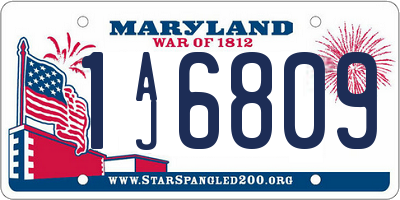 MD license plate 1AJ6809