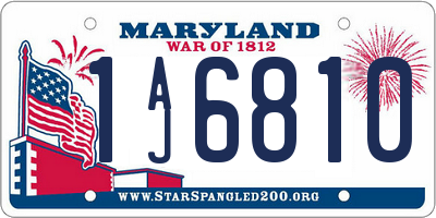 MD license plate 1AJ6810