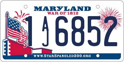 MD license plate 1AJ6852