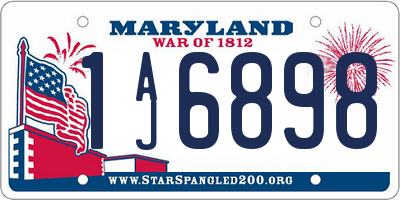 MD license plate 1AJ6898