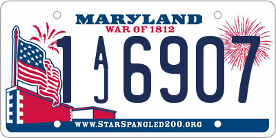 MD license plate 1AJ6907