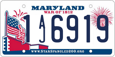 MD license plate 1AJ6919