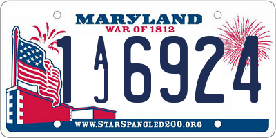 MD license plate 1AJ6924