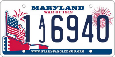 MD license plate 1AJ6940