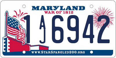 MD license plate 1AJ6942