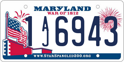 MD license plate 1AJ6943