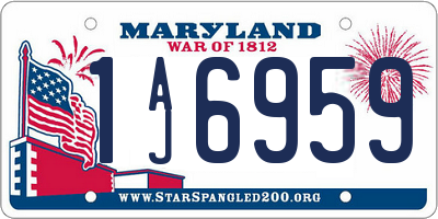 MD license plate 1AJ6959