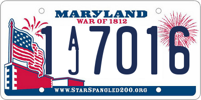 MD license plate 1AJ7016