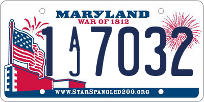 MD license plate 1AJ7032
