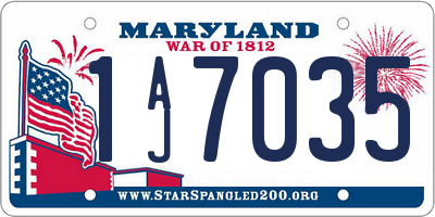 MD license plate 1AJ7035
