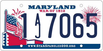 MD license plate 1AJ7065