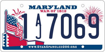 MD license plate 1AJ7069