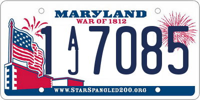 MD license plate 1AJ7085