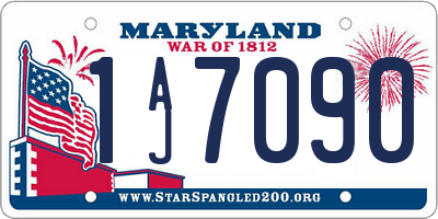 MD license plate 1AJ7090