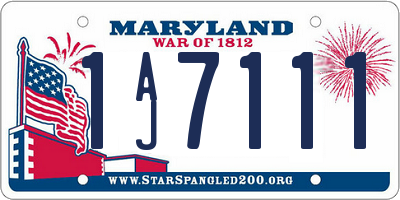 MD license plate 1AJ7111