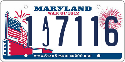 MD license plate 1AJ7116