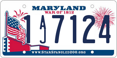 MD license plate 1AJ7124