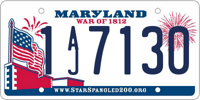 MD license plate 1AJ7130