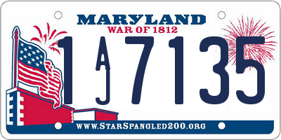 MD license plate 1AJ7135