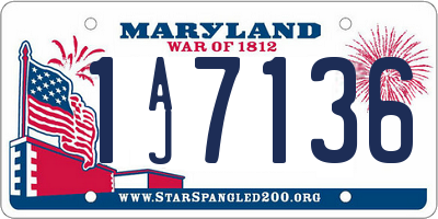 MD license plate 1AJ7136