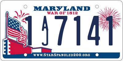 MD license plate 1AJ7141