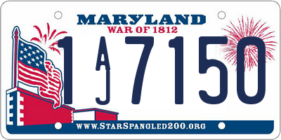 MD license plate 1AJ7150