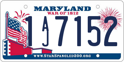 MD license plate 1AJ7152
