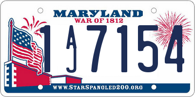 MD license plate 1AJ7154