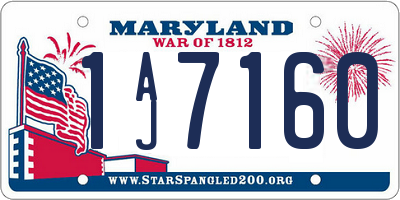 MD license plate 1AJ7160