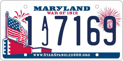 MD license plate 1AJ7169