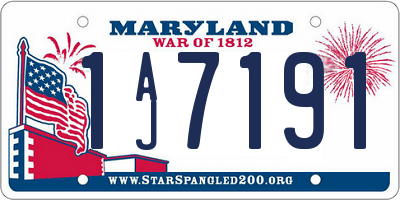 MD license plate 1AJ7191