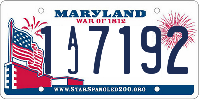 MD license plate 1AJ7192