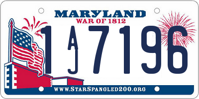 MD license plate 1AJ7196
