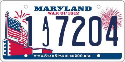 MD license plate 1AJ7204