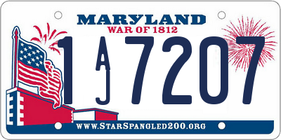 MD license plate 1AJ7207