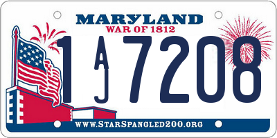 MD license plate 1AJ7208