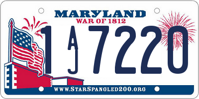 MD license plate 1AJ7220