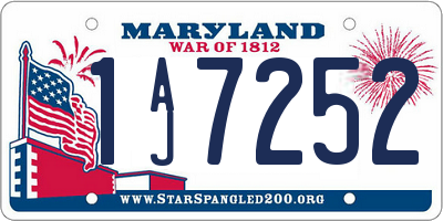 MD license plate 1AJ7252