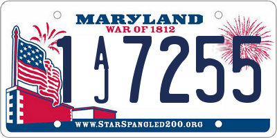 MD license plate 1AJ7255
