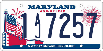 MD license plate 1AJ7257