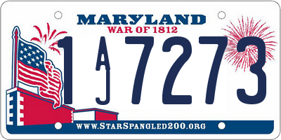 MD license plate 1AJ7273