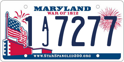 MD license plate 1AJ7277